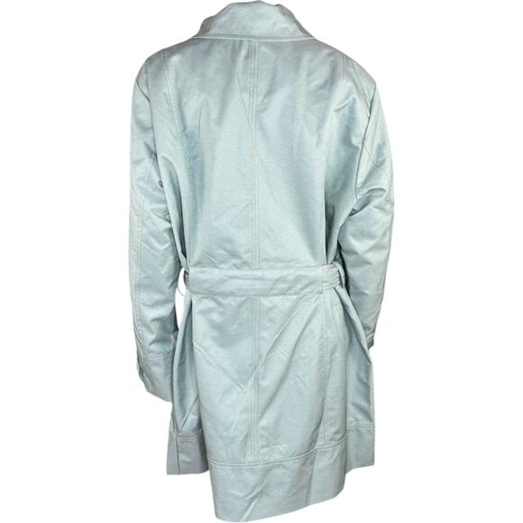 Isaac Mizrahi Live! Water Resistant Trench Coat Lining and Hood Desert Sage XL - Picture 5 of 16